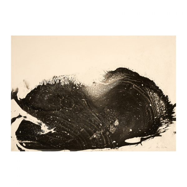 August Puig Bosch (Barcelona, 1929-1999)  Composici&oacute;n en blanco y negro.  &Oacute;leo sobre tela. Firmado y fechado en 1970. 