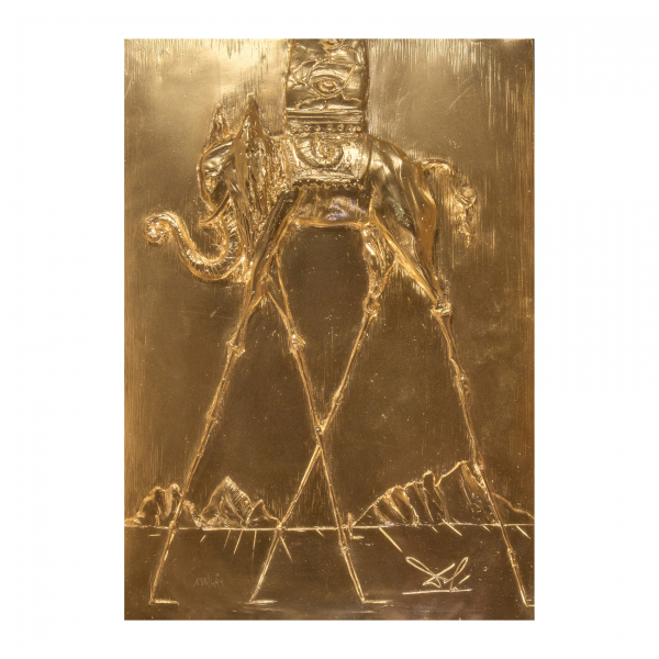 Homenaje a Salvador Dalí (Figueres, Girona, 1904-1989) Dalí to Dalí. Plafón escultórico realizado en plata 1000/1000 y patinado en oro de 24K.