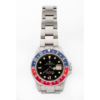 Reloj de caballero Rolex Modelo GMT Master II, modelo 16710 en acero con pulsera oyster de cierre oculto.