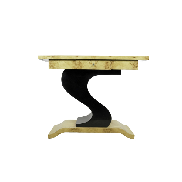 Consola estilo Art Deco en madera chapada y parcialmente ebonizada, s.XX.  