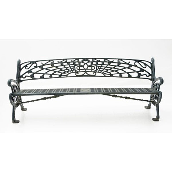 Banco de jardín en hierro pintado Estilo Modernista.