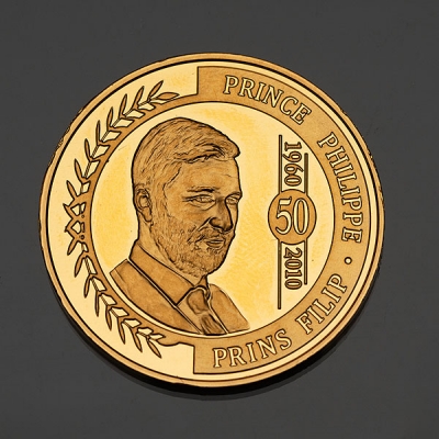 Moneda de oro del Aniversario del nacimiento del Princípe Philippe, Alberto II