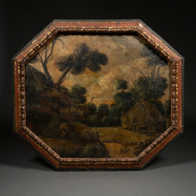 &quot;Escena de caza&quot;  Firmado: J. FERNÁNDEZ DE LA CUESTA 1676