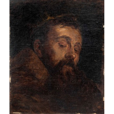 ESCUELA ESPAÑOLA  (Pp. S. XIX) &quot;Retrato de San Francisco&quot;
