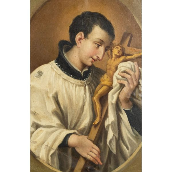 Francisco Bayeu Subías (Zaragoza, 1734- Madrid, 1795)  San Luis Gonzaga, c.1758.  Óleo sobre cobre.