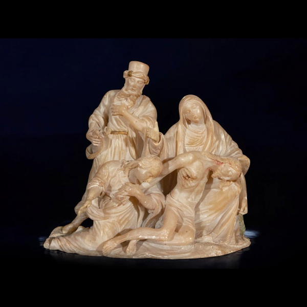 Espectacular grupo de alabastro siciliano de Trapani - Italia - Siglo XVI.