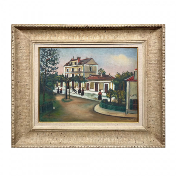 MAURICE UTRILLO (París, 1883 – Dax, 1955) "La Gare de Belleville-sur-Saône (Rhône)" (h.1920–1922).   Óleo sobre lienzo.