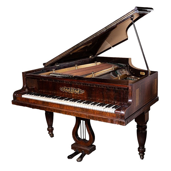 Piano de cola de madera de palosanto Collard &amp; Collard, Londres S.XIX