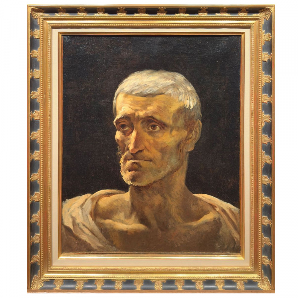 THÉODORE GÉRICAULT (Ruan, 1791 – París, 1824) Estudio de náufrago para "Le Radeau de la Méduse".  Óleo sobre lienzo.