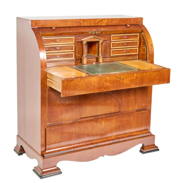 Bureau de cilindro Biedermeier en madera de caoba, ppios. del s.XX.