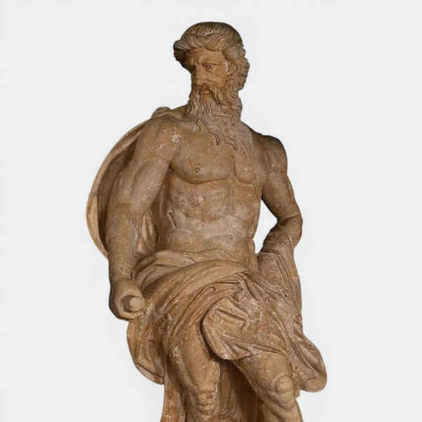 Según PIETRO BRACCI (Roma, 1700 – Roma, 1773) "Neptuno/Oceanus" de la Fontana di Trevi.   Mármol labrado.