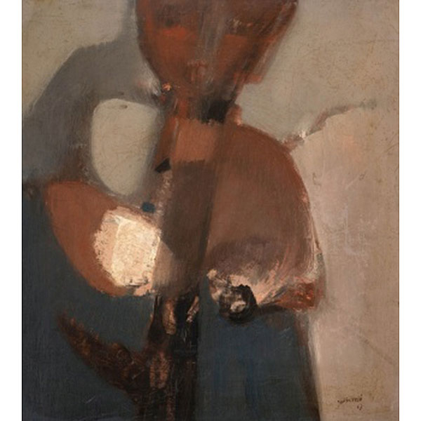 JOSÉ BARCELÓ ALBADALEJO   (Cartagena, Murcia 1923 - Bilbao 2001)  "Figura"  Firmado: José Barceló 67  Óleo / Tabla 