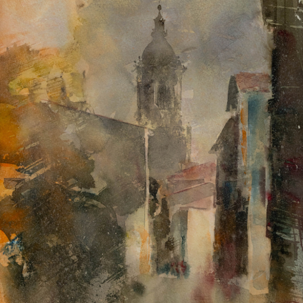 "Vista de Fuenterrabía" JAVIER SAGARZAZU (Hondarribia, 1946)