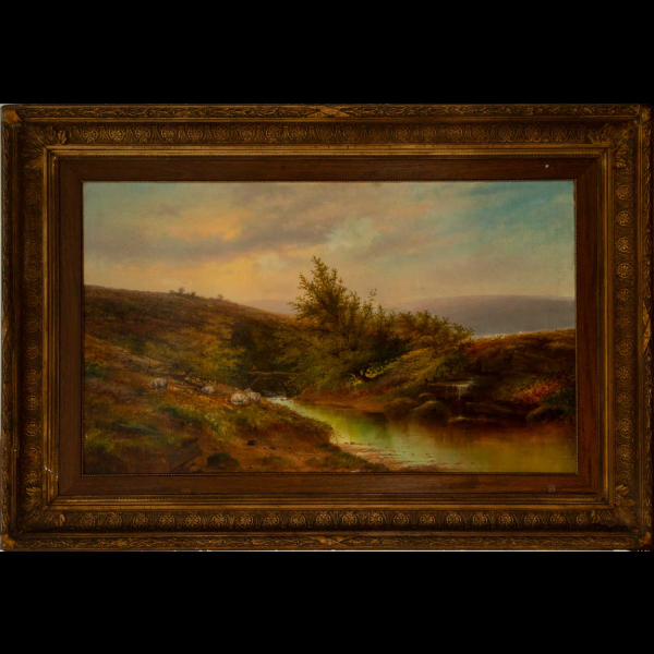 Carlos de Haes (firmado), Paisaje, escuela española, siglo XIX.