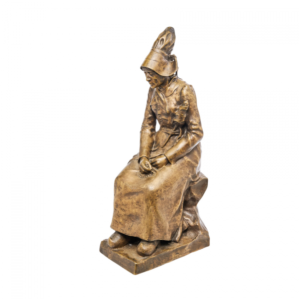 Después de Eugène Legueult (Francia, 1858-?) Holandesa. Escultura en bronce patinado. Firmada.