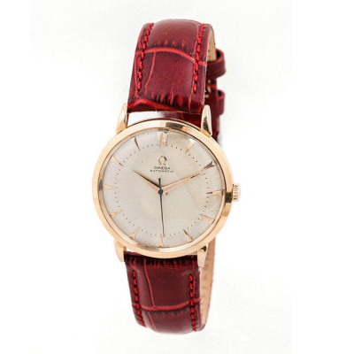 Reloj vintage, cab., suizo OMEGA Automatic, en sólida caja de origen en oro rosa 18 K, 34 mm.