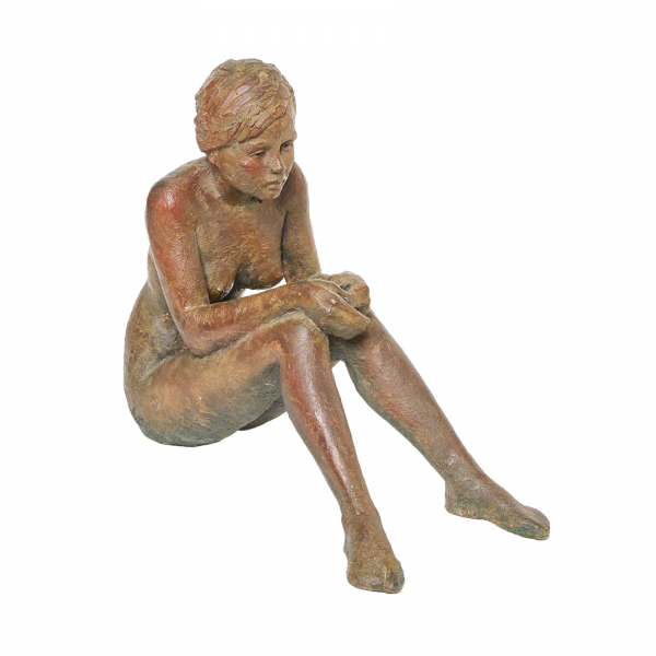 Myriam De Lafforest (Reims, Francia, 1973)  Melancolía.  Escultura en terracota patinada. Firmada. 