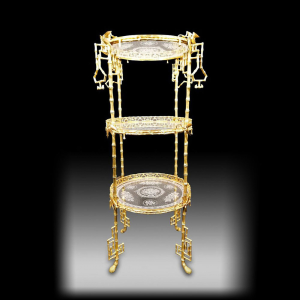 Excepcional Mesita auxiliar japonismo del siglo XIX ALPHONSE GIROUX, Francia, siglo XIX. 