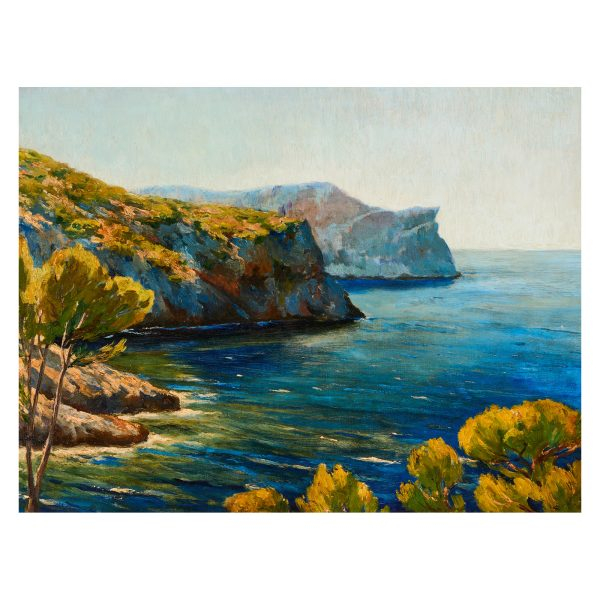 Joan Fuster Bonnin (Palma de Mallorca, 1870-1943) Vistas de Sa Foradada, Mallorca. Óleo sobre tela. Firmado.