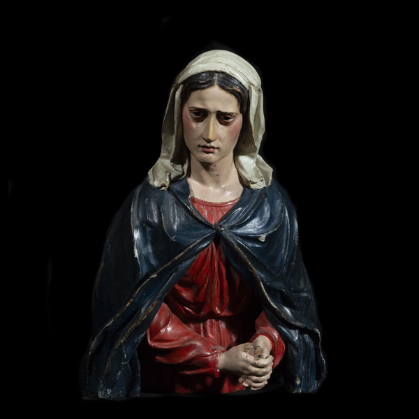 Importante Busto de María Doliente - Manera/Atribuíble Pedro Roldán (Sevilla, 1624-Ibídem, 1699), trabajo Barroco Sevillano Español del siglo XVII - inicios del siglo XVIII.