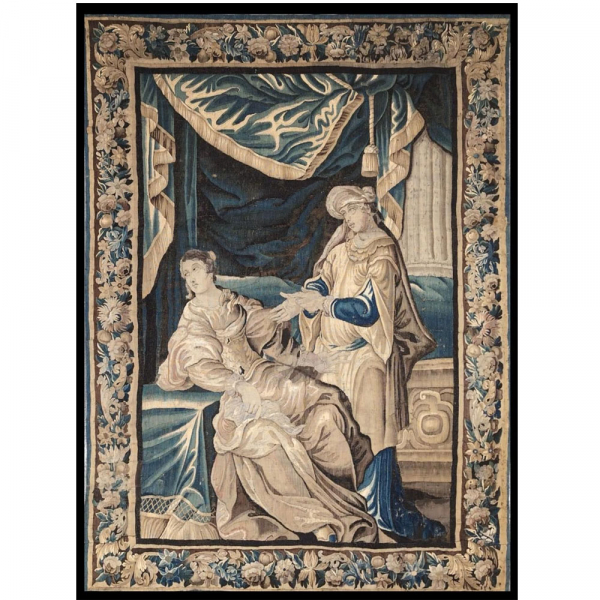 El adivino. Tapiz de Aubusson, siglo XVIII.