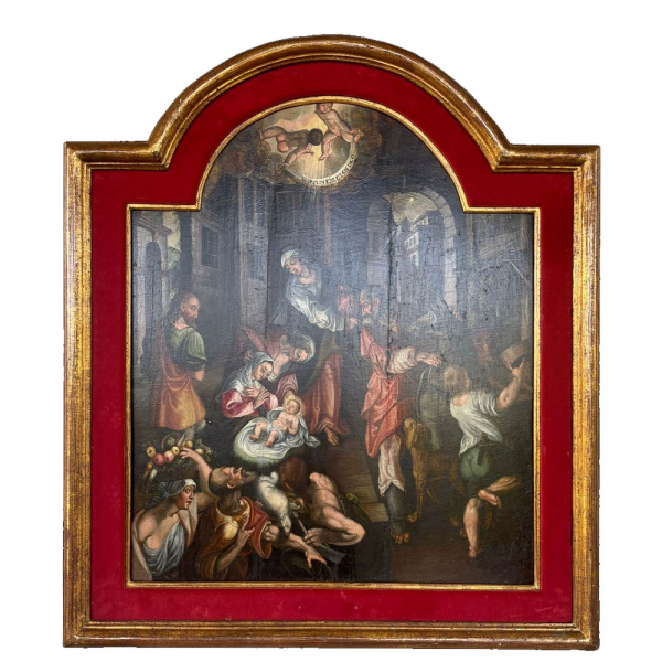 &quot;Natividad&quot;. Renacimiento Italo-Flamenco del siglo XVI.   Buen estado, óleo sobre tabla