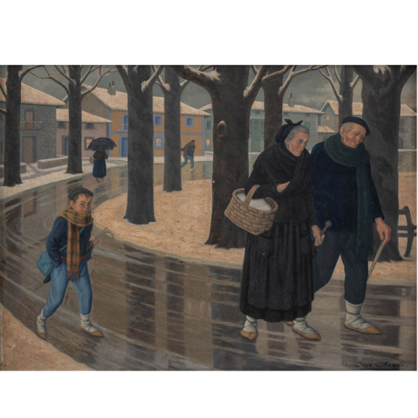 "Día de Invierno" JOSE ARRUE (Bilbao, 1885-1977). Óleo/Cartón. 