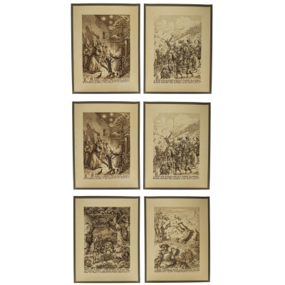 Antonio Winkelhofer (Austria, 1904-Santander, 1977).  Don Quijote de la Mancha.  Conjunto de treinta dibujos a tinta y plumilla sobre papel 