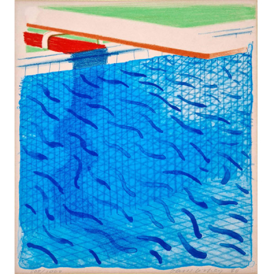 David Hockney (United Kingdom, 1937). Paper Pools 1980. Descripción: litografía firmada y fechada 80 a lápiz por el artista.