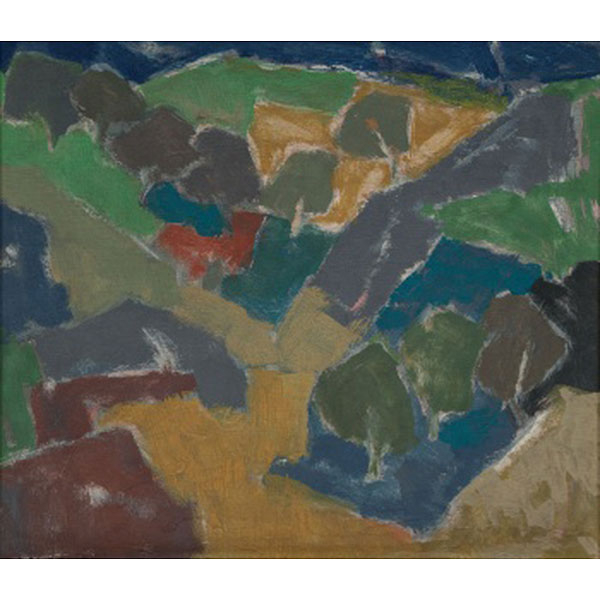 ROBERTO RODET VILLA   (Balmaseda, 1915 - 1989)  "Paisaje"  Óleo / Lienzo 