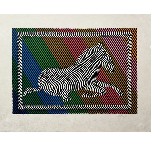 Victor Vasarely (Hungria, 1906-1997). Título: Zebra nº3, 1984. Litografía sobre papel japón firmada a lápiz y numerada VII/L. Edición de museo.