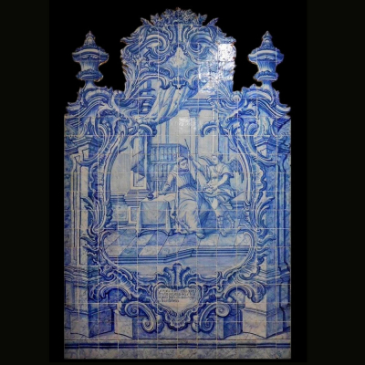 Gran Composici&oacute;n azulejera portuguesa de San Antonio, siglo XVIII. 
