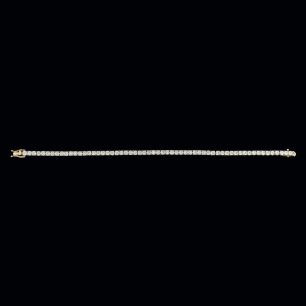 Pulsera de oro rosa 18 K rivière de 54 diamantes 5,45 cts. 