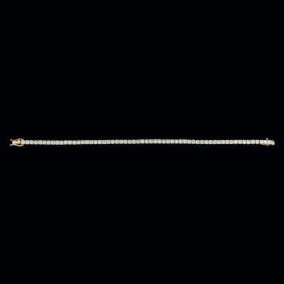 Pulsera de oro rosa 18 K rivi&egrave;re de 54 diamantes 5,45 cts. 