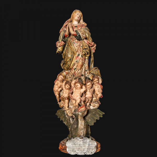 Inmaculada Concepción, Escuela hispanoamericana del siglo XVIII. Madera tallada, policromada y estofada.
