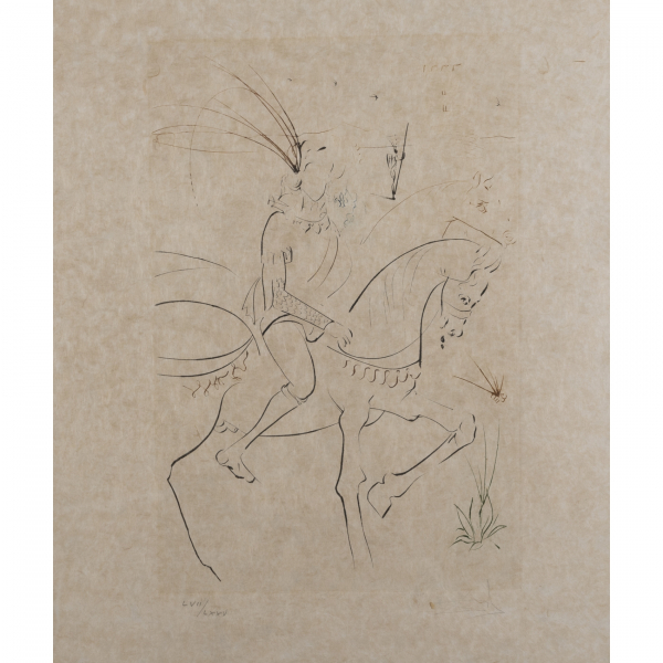 Salvador Dalí (Figueres, Girona, 1904-1989)  La Quete du Graal. Viviane y Lancelot.  Grabado 