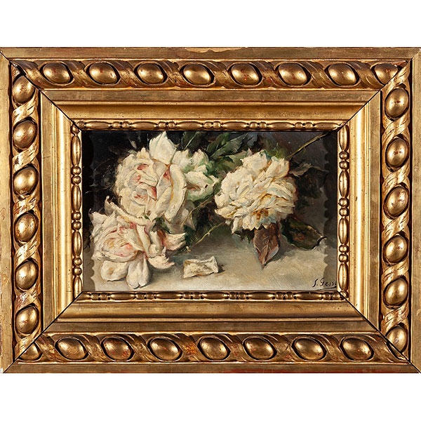 Sebastián Gessa y Arias (Chiclana de la Frontera, 1840 - San Agustín de Guadalix, 1920) &quot;Rosas blancas&quot;