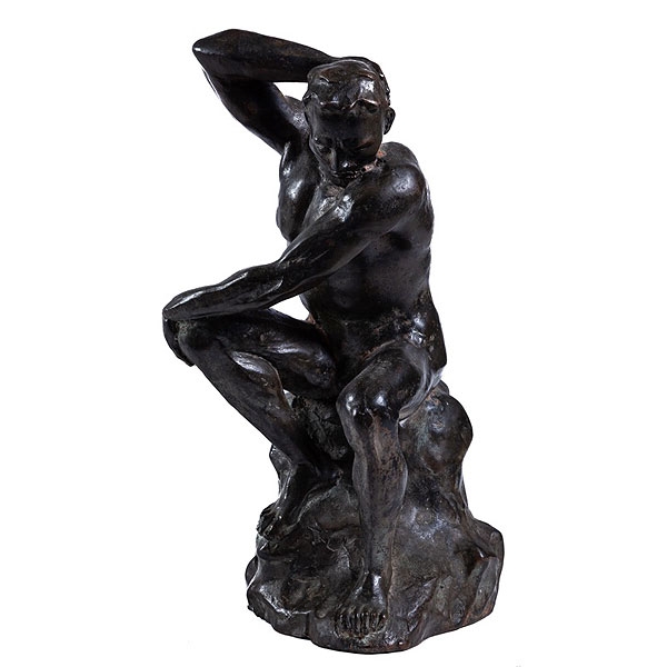 "Atleta de bronce patinado", Escuela Francesa, c. 1900