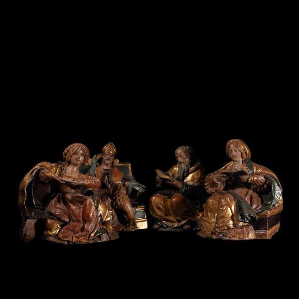 Espectacular lote de Cuatro Tallas Renacentistas alemanas del siglo XVI 