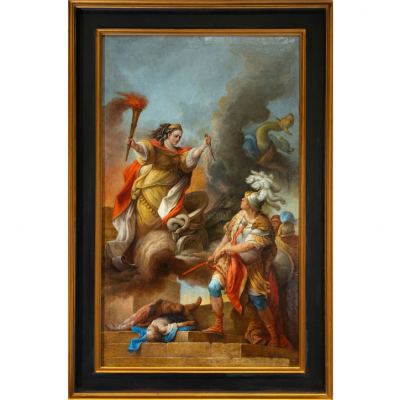 "Alegor&iacute;a de la Valent&iacute;a" Maestro Neocl&aacute;sico Italiano o Espa&ntilde;ol a identificar. Siglo XVIII.