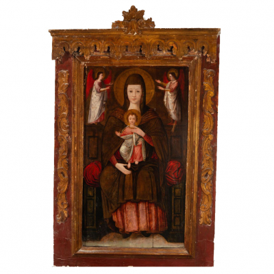 "Virgen del P&oacute;polo" Escuela Italiana del siglo XVI. &Oacute;leo sobre tabla
