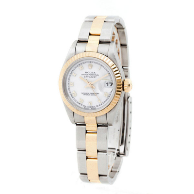 Reloj cronómetro suizo, sra. ROLEX Ouster Perpetual DATEJUST Ref.: 69173, en caja 26 mm y brazalete de acero y oro 