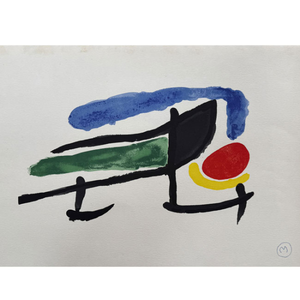 Joan Miró: "El Tapís de Tarragona" (1970) Firmada en plancha con monograma. Litografía ejemplar H.C. 