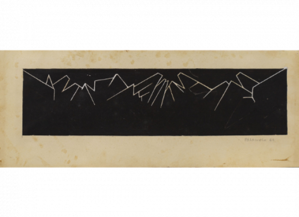 PABLO PALAZUELO (Madrid, 1915 - Galapagar, 2007).  Sin t&iacute;tulo, 1969.   Gouache sobre papel.