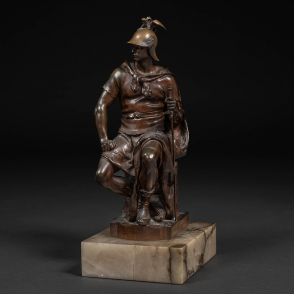 &quot;Alegoría Militar&quot; Escultura realizada en bronce del siglo XIX.  PAUL DUBOIS (París, 1829-1905)