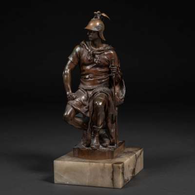 &quot;Alegoría Militar&quot; Escultura realizada en bronce del siglo XIX.  PAUL DUBOIS (París, 1829-1905)