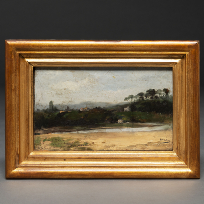 &quot;Vista del Río Urumea&quot;   RAMÓN MUÑOZ RUBIO (Jaén, 1867-1910) 