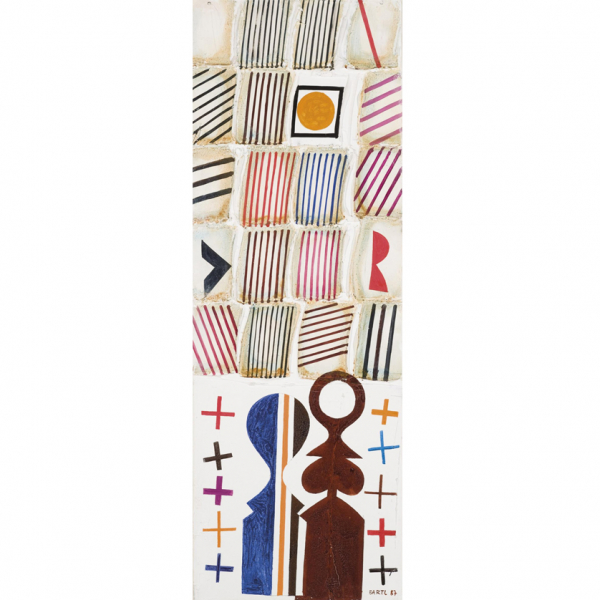 József Bartl (1932 - 2013).   &quot;Fejtàlx - Lápidas (1987)&quot;. Óleo sobre lienzo. Firmado y fechado (87)