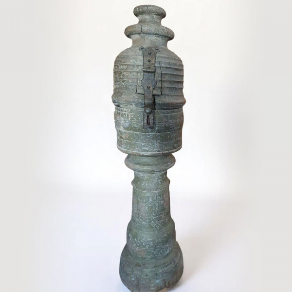 Muy Raro Poste de Limosnas "opferstock" Medieval alemán del siglo XIII - XIV de Monasterio Cisterciense.  