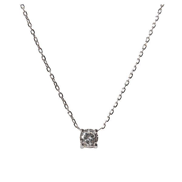 Gargantilla en oro blanco con centro de diamante talla brillante engastado en garras, 0,50 ct aprox.